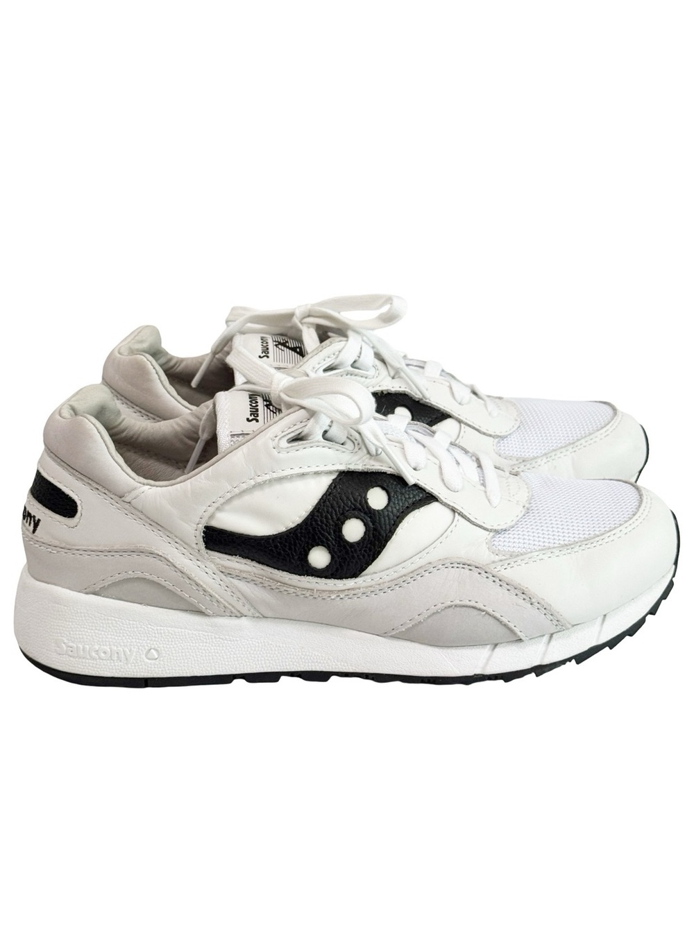 Saucony Shadow 6000 Black White Leather Sneaker 10.5